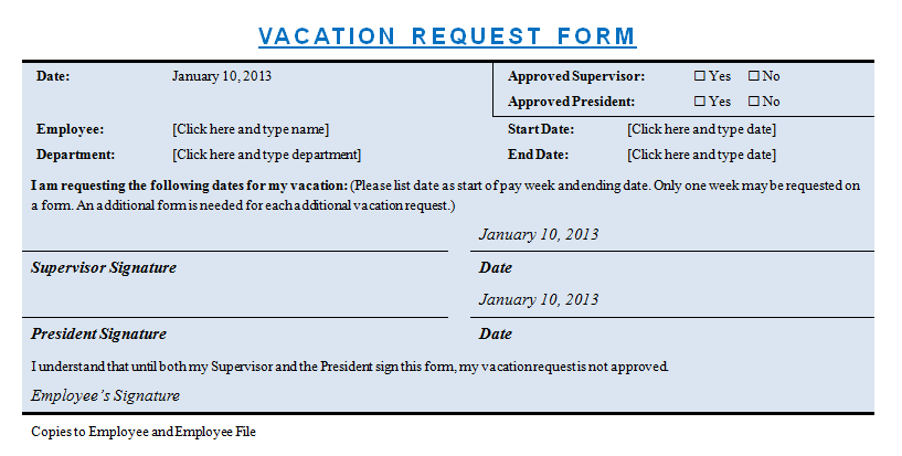 application letter for vacation leave