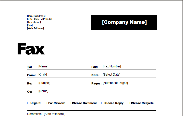 fax cover letters templates microsoft word