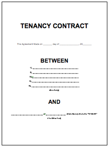 Tenancy Contract Template