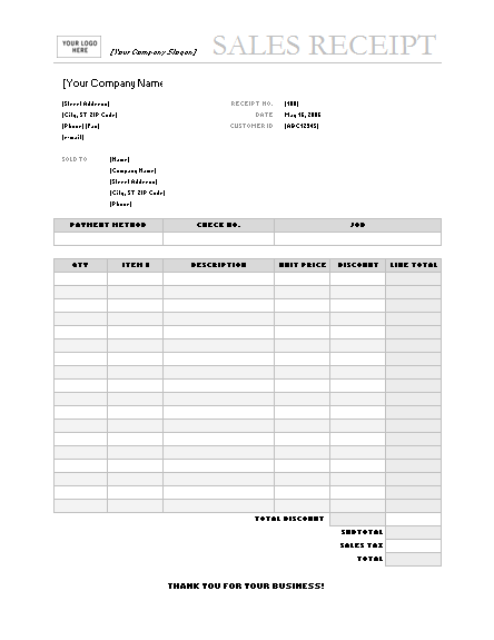 Business Invoice Receipt Template - Microsoft Word Templates