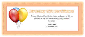 Birthday Voucher Template