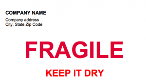 Fragile Keep It Dry Label Template