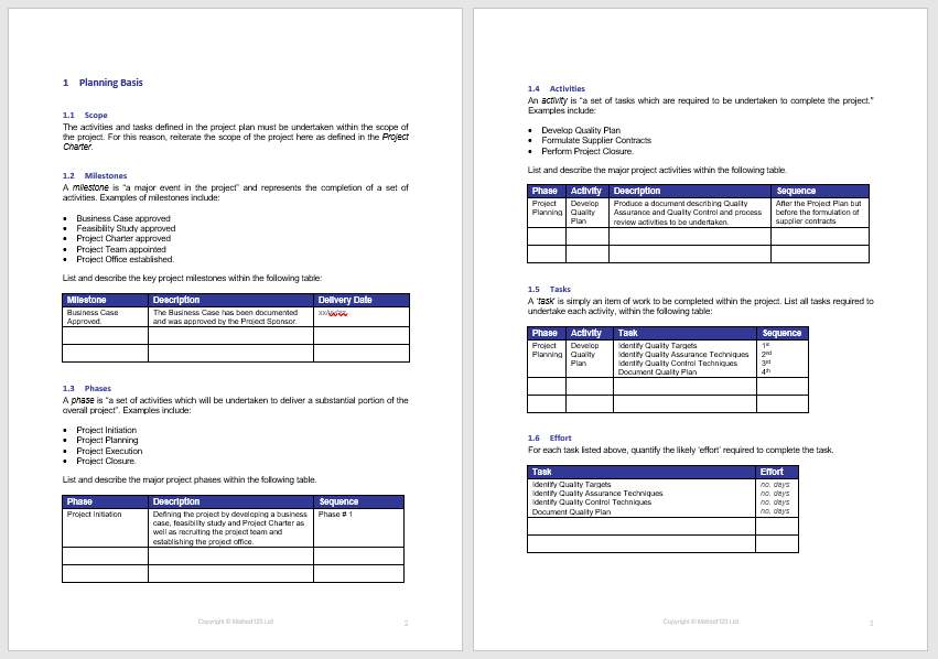 Project Plan Templates 18 Free Sample Templates My Word Templates