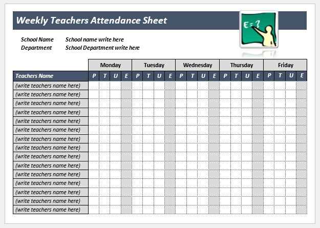 11+ Free Teacher Attendance Sheet Templates - My Word Templates
