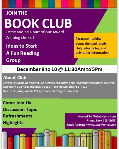 Book Club Flyer Template 08