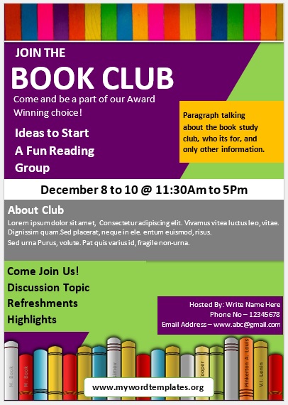 Book Club Flyer Template 08