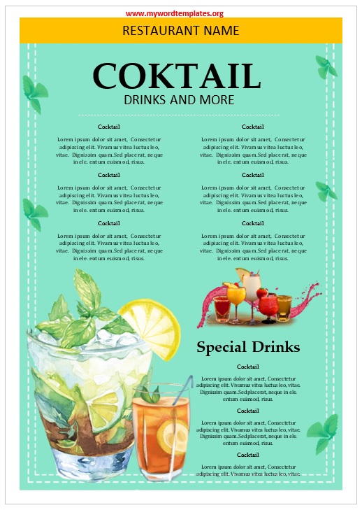 Cocktail Menu Template 02