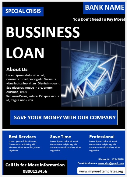 Financial Poster Template For Bank 04