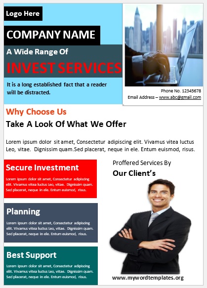 Financial Poster Template For Bank 07