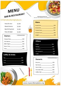 Vertical Menu Template - My Word Templates