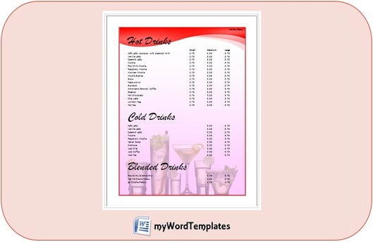 drinks menu template feature image