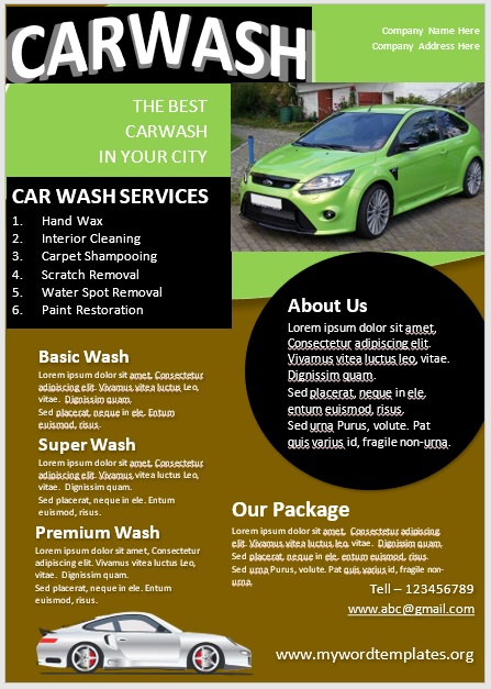 10 Free Car Wash Flyer Templates My Word Templates