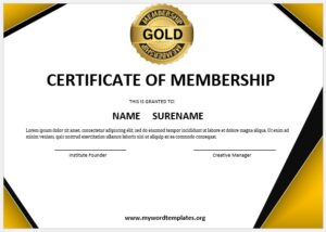 Membership Certificate Template 01