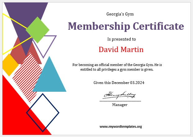 Membership Certificate Template 06