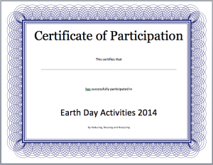 Participation Certificate Template