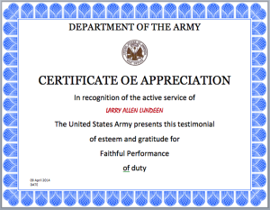 Army Certificate Template