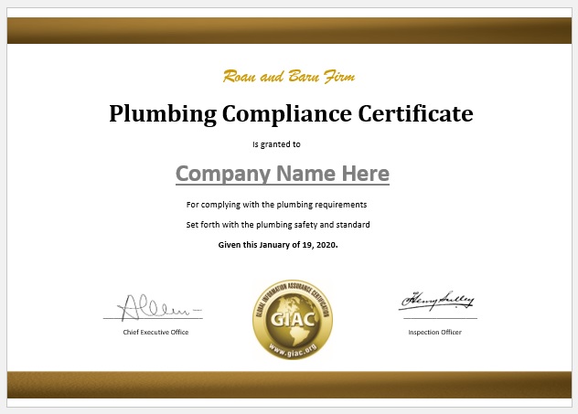 Compliance Certificate Template 06
