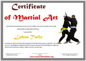 Martial Art Certificate Template 04