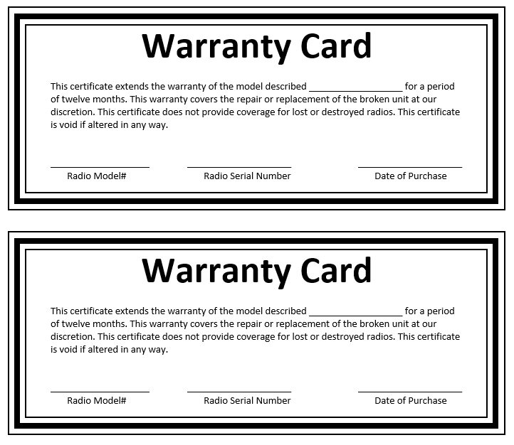 Free downloadable templates for construction warranty