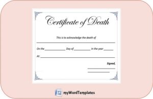 death certificate template feature image
