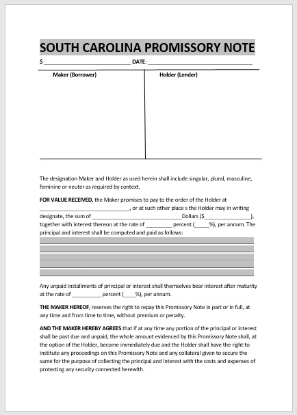 Promissory Note Template 14