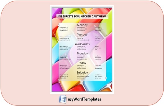 Daily menu template feature image