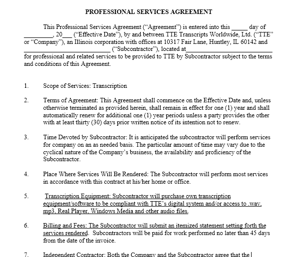 Professional Services Agreement Templates 24 Free Samples My Word simple-consulting-contract-template-free-printable-templates