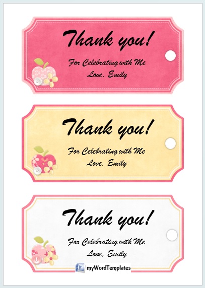 free thank you label template