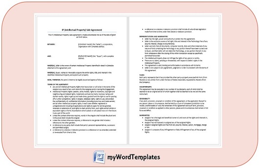 intellectual property sale agreement template image