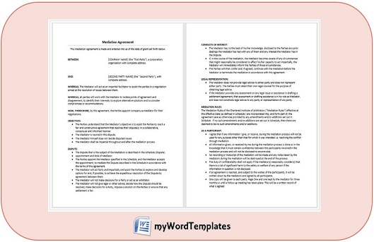 mediation agreement template image