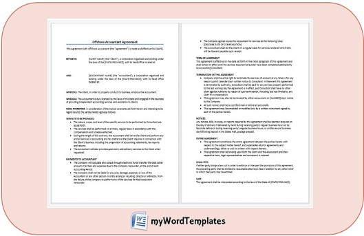 offshore accountant agreement template feature image