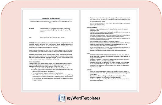 outsourcing service contract template feature image