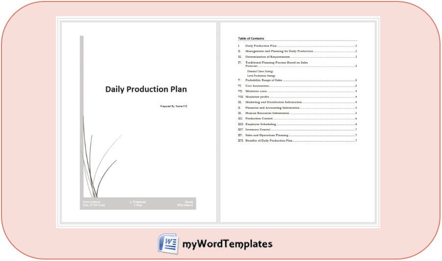 daily production plan template feature image