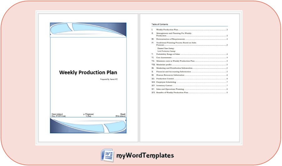 weekly production plan template feature image