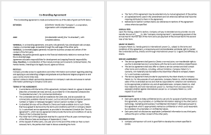 Co-Branding Agreement Template