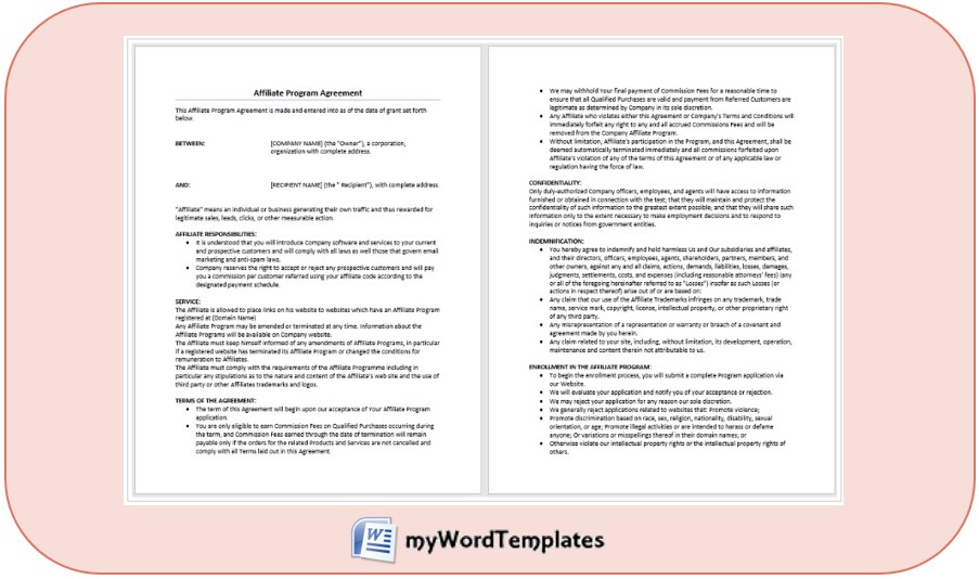 affiliate program agreement template feature image