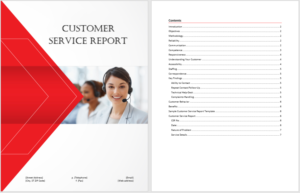 Customer Service Report Template - My Word Templates