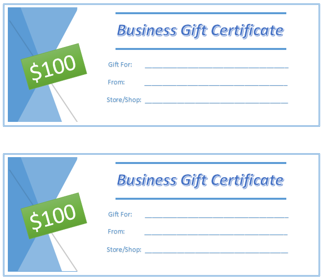Business Gift Certificate Template