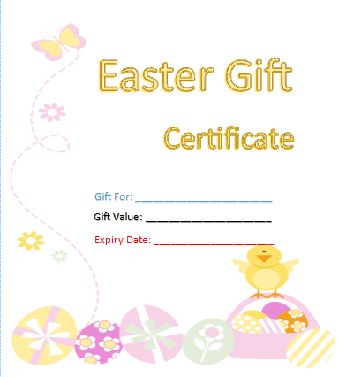 Easter Gift Certificate Template