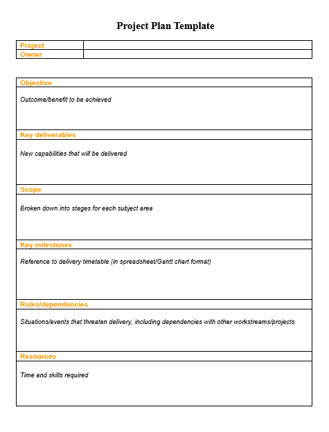 Project Plan Template 09