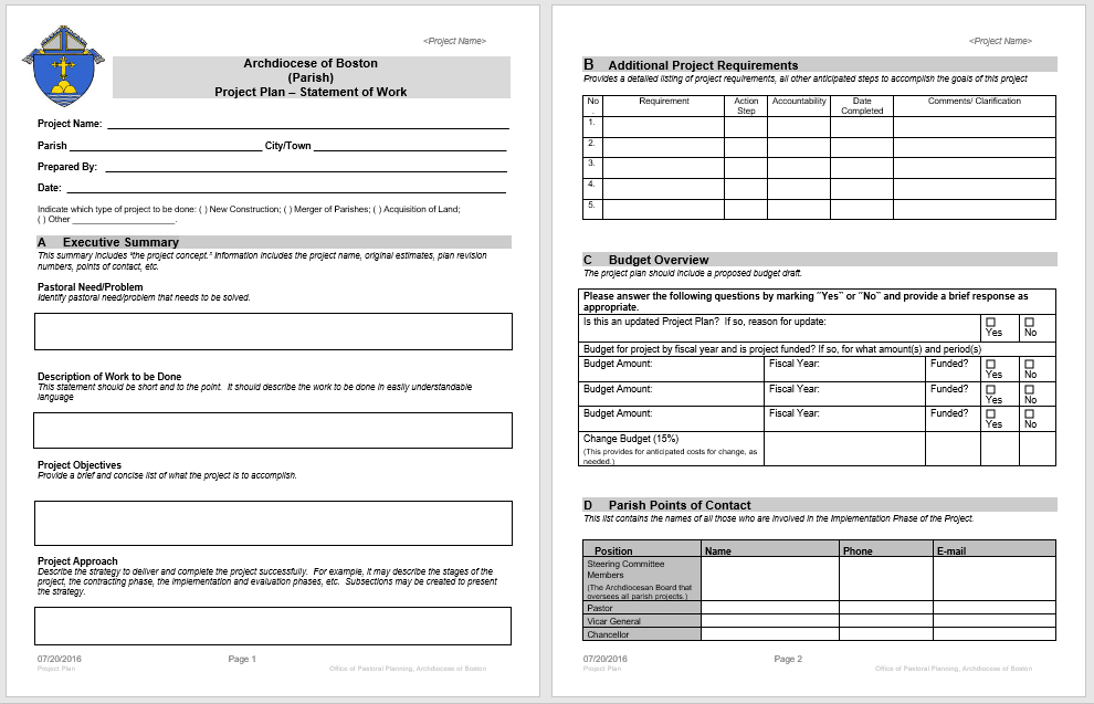 Project Plan Templates 18 Free Sample Templates 