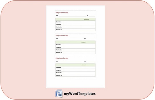 petty cash receipt templates