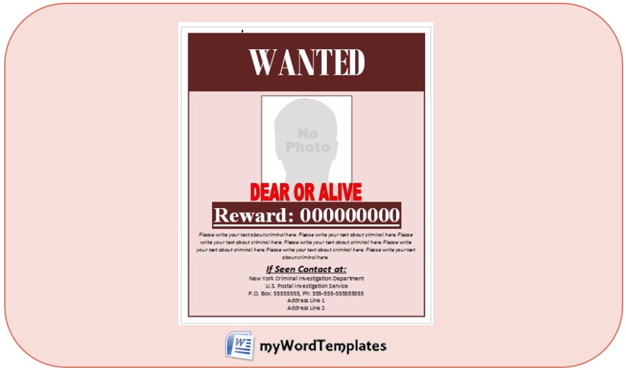 wanted poster template image