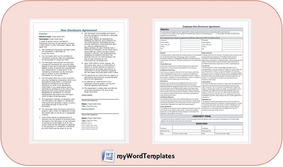 non-discloure agreement templates image