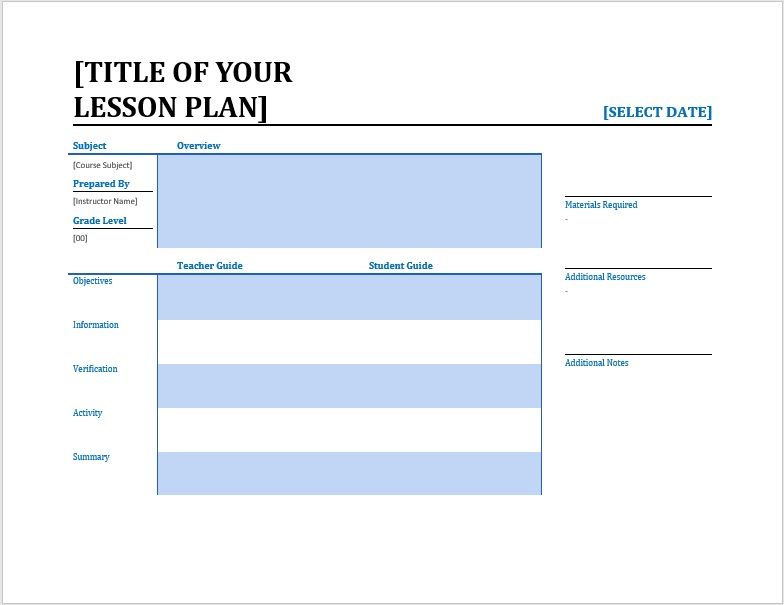 Lesson Plan Template 01