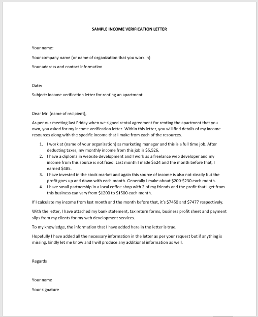 Letter For Renting An Apartment from www.mywordtemplates.org