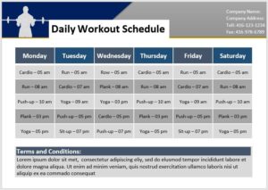 Daily Workout Schedule Template 05