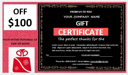 Free Gift Certificate Template 07