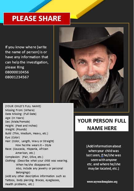 Missing Person Poster Template 02