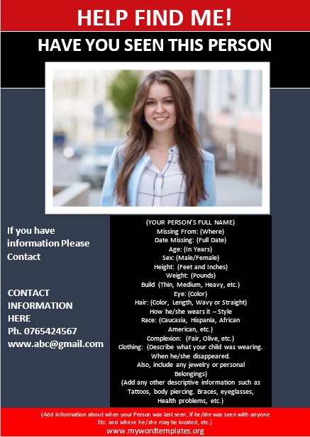 Missing Person Poster Template 05